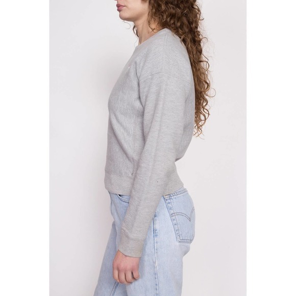 Champion Heather Grey Cropped Sweatshirt - Extra Small | Reverse Weave - Picture 3 of 9